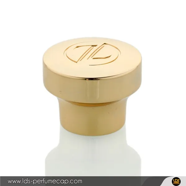로고가 새겨진 골든 Zamak 향수 캡